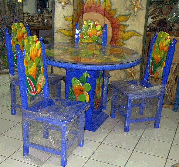 Fruit dining set with 4 chairs