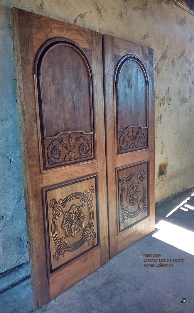 Mahogany-double-exterior-carved-doors-Roma-collection