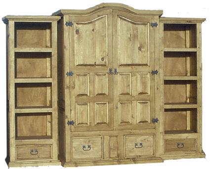 armoires with side bookcases