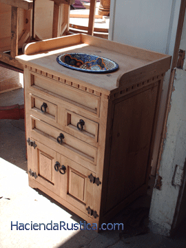 spanish dresser with talavera sink